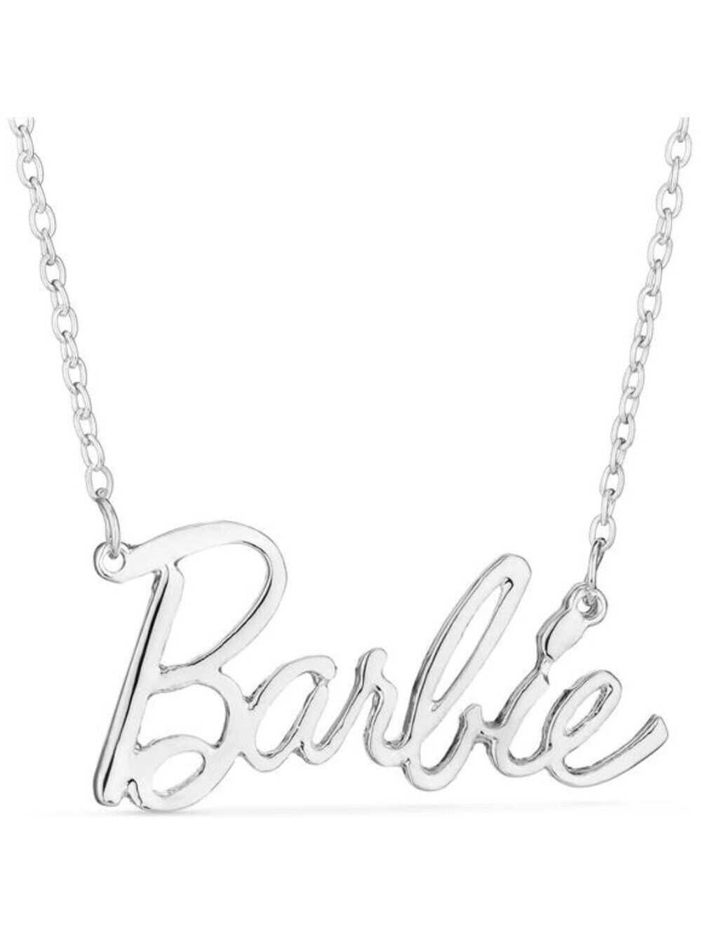 pink Barbie logo necklace for women girl pendant chain jewelry gift accessory